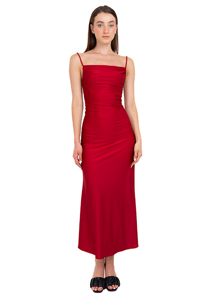 Maxi Drapeado neckline RED