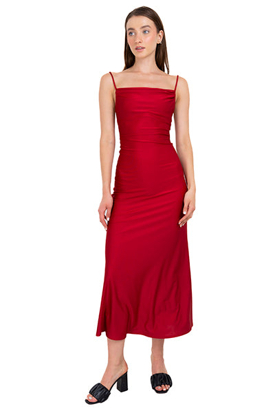 Maxi Drapeado neckline RED