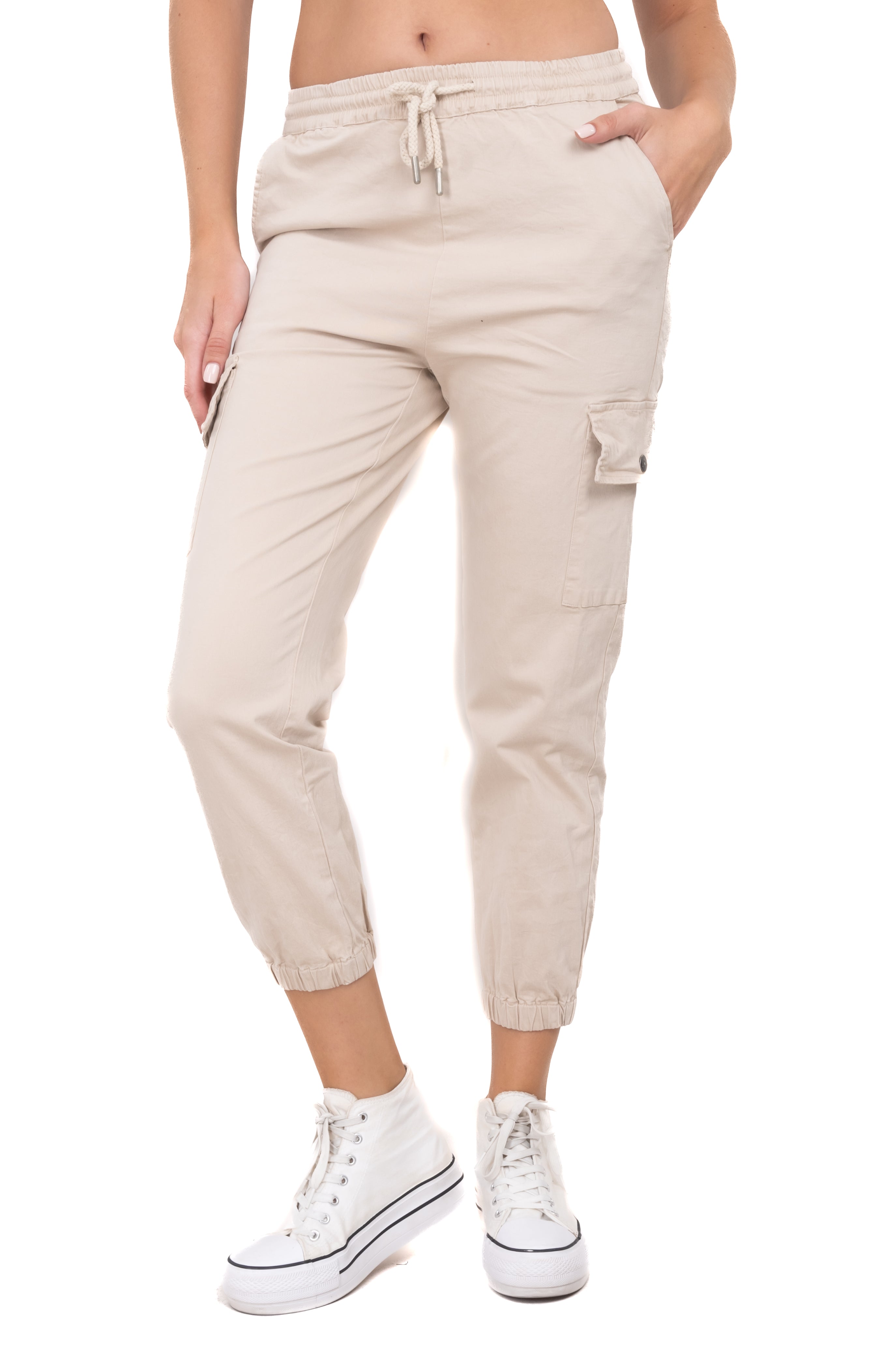 Pantalón jogger elástico tobillo KHAKI