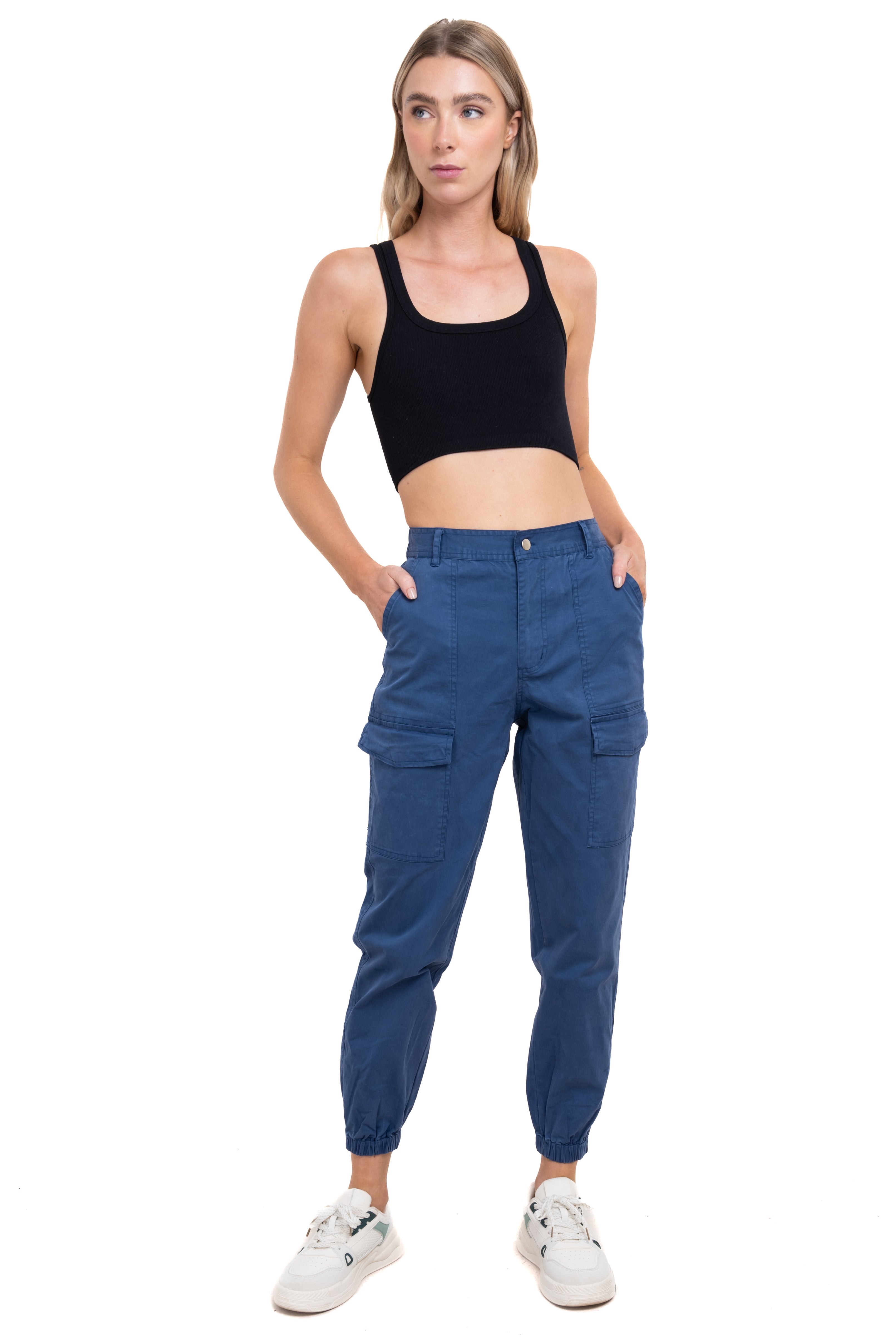 Joggers cargo cintura elástica MARINO