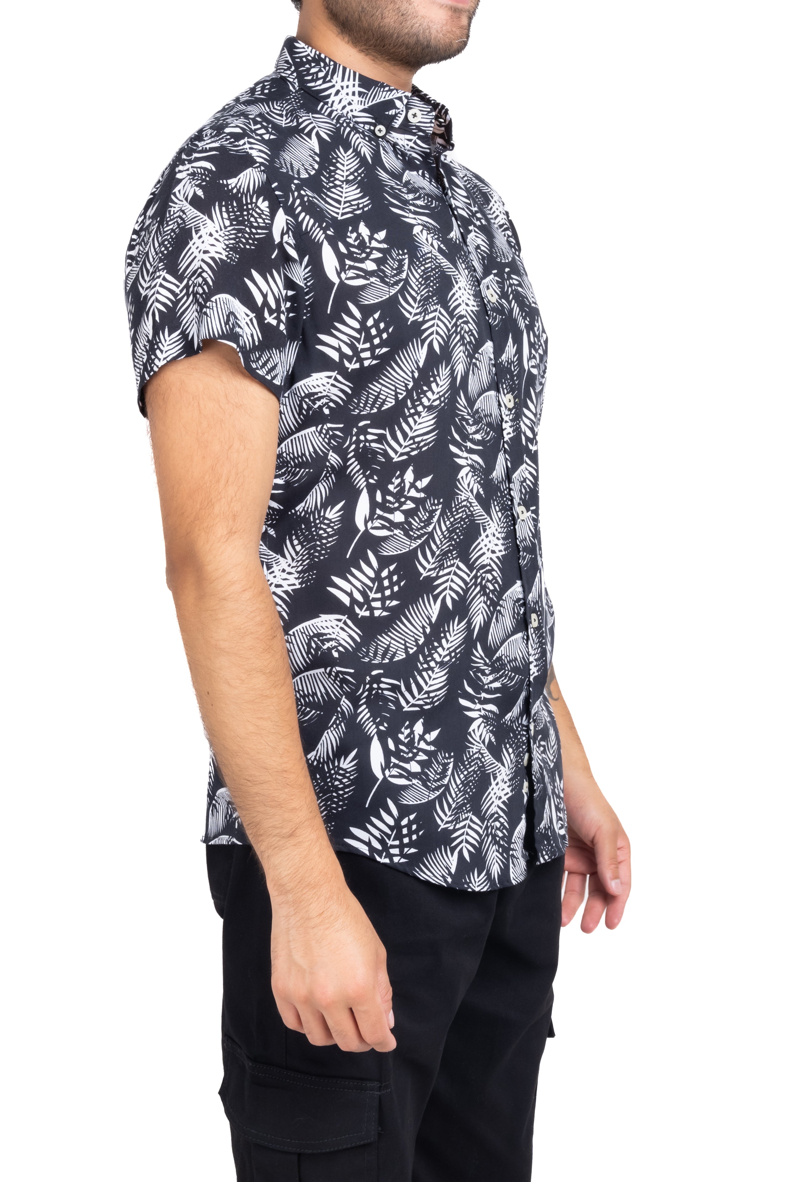 Camisa cuello alto tropical NEGRO COMBO