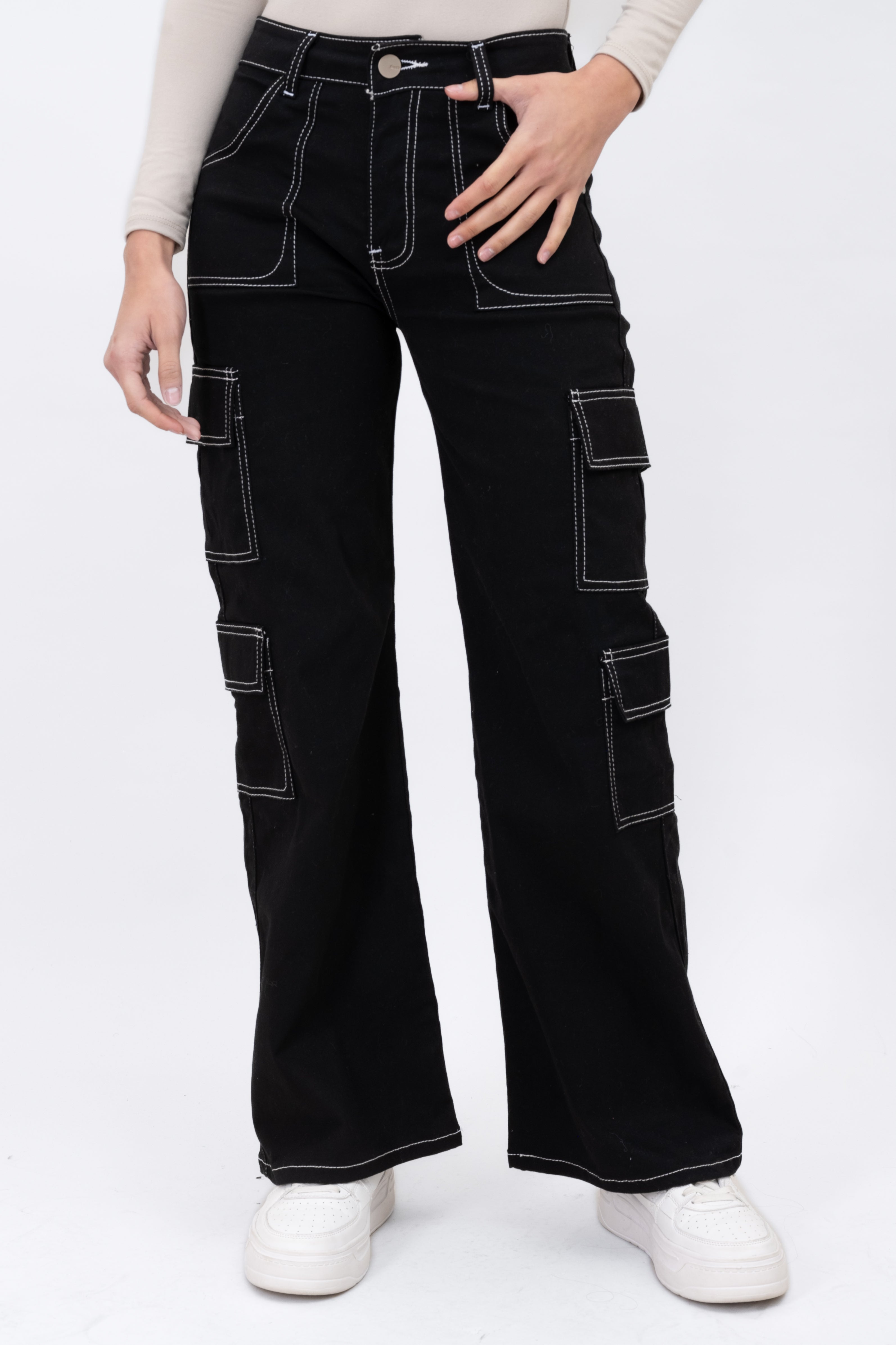 Straight leg jeans BLACK