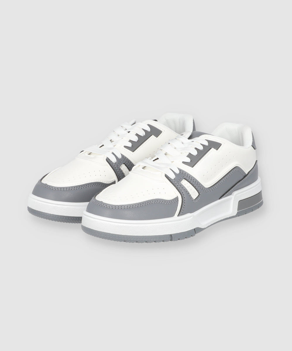 Tenis casual bicolor perforados GRIS