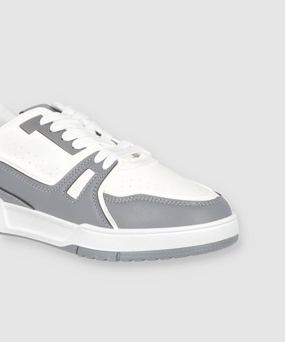 Tenis casual bicolor perforados GRIS