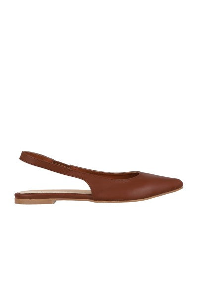 Flat sling back pointy CHOCOLATE