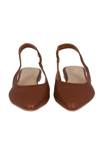 Flat sling back pointy CHOCOLATE