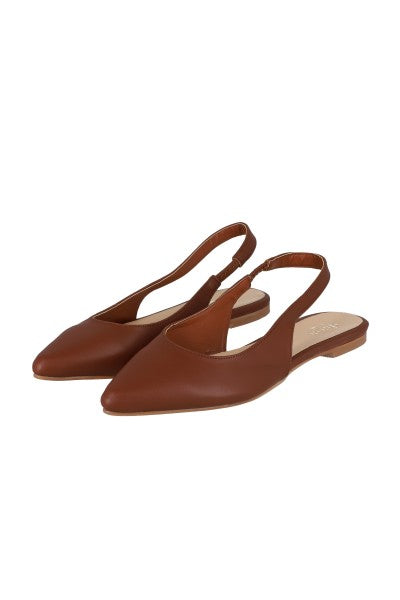 Flat sling back pointy CHOCOLATE