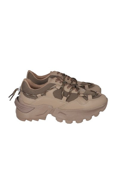 Tenis chunky brillos doble agujeta BEIGE