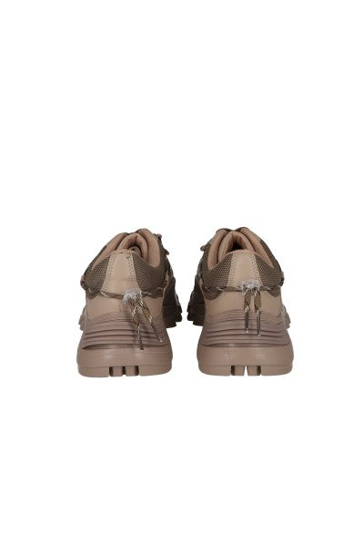 Tenis chunky brillos doble agujeta BEIGE