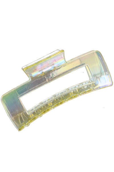 Iridescent rectangular midi clamp YELLOW