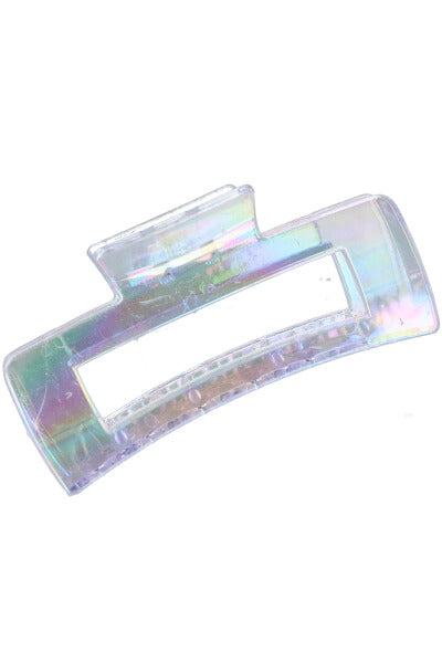 Iridescent rectangular midi clamp TRANSPARENT