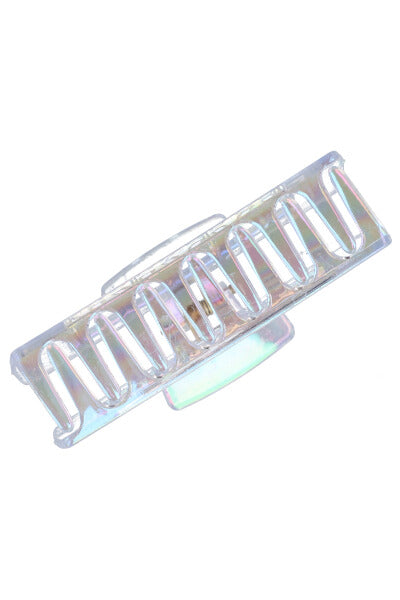 Iridescent rectangular midi clamp TRANSPARENT