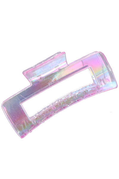 Iridescent rectangular midi clamp PINK