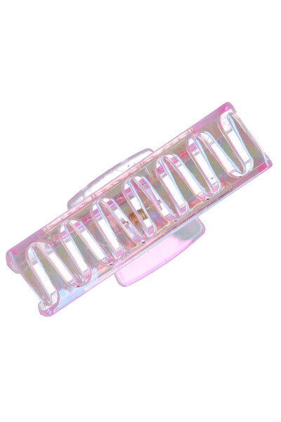 Iridescent rectangular midi clamp PINK