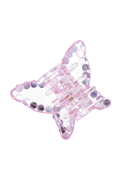 Pinza mariposa brillos ROSA