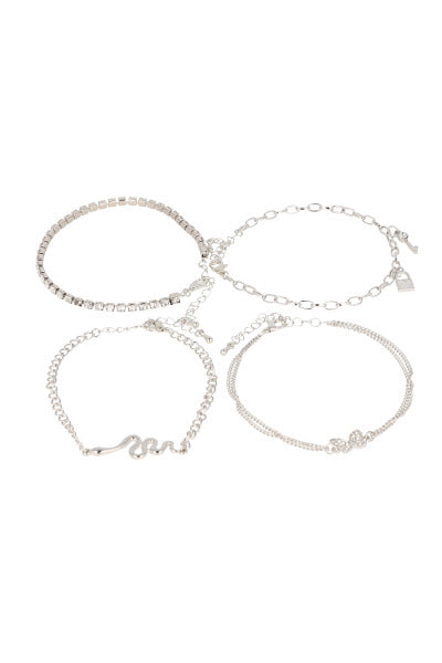 4 P Anklets Mariposa Serpiente PLATA