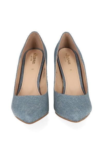 Tacón pump puntal denim LIGHT WASH