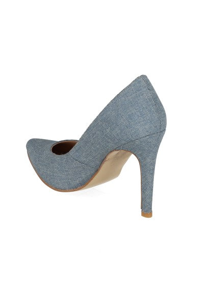 Tacón pump puntal denim LIGHT WASH