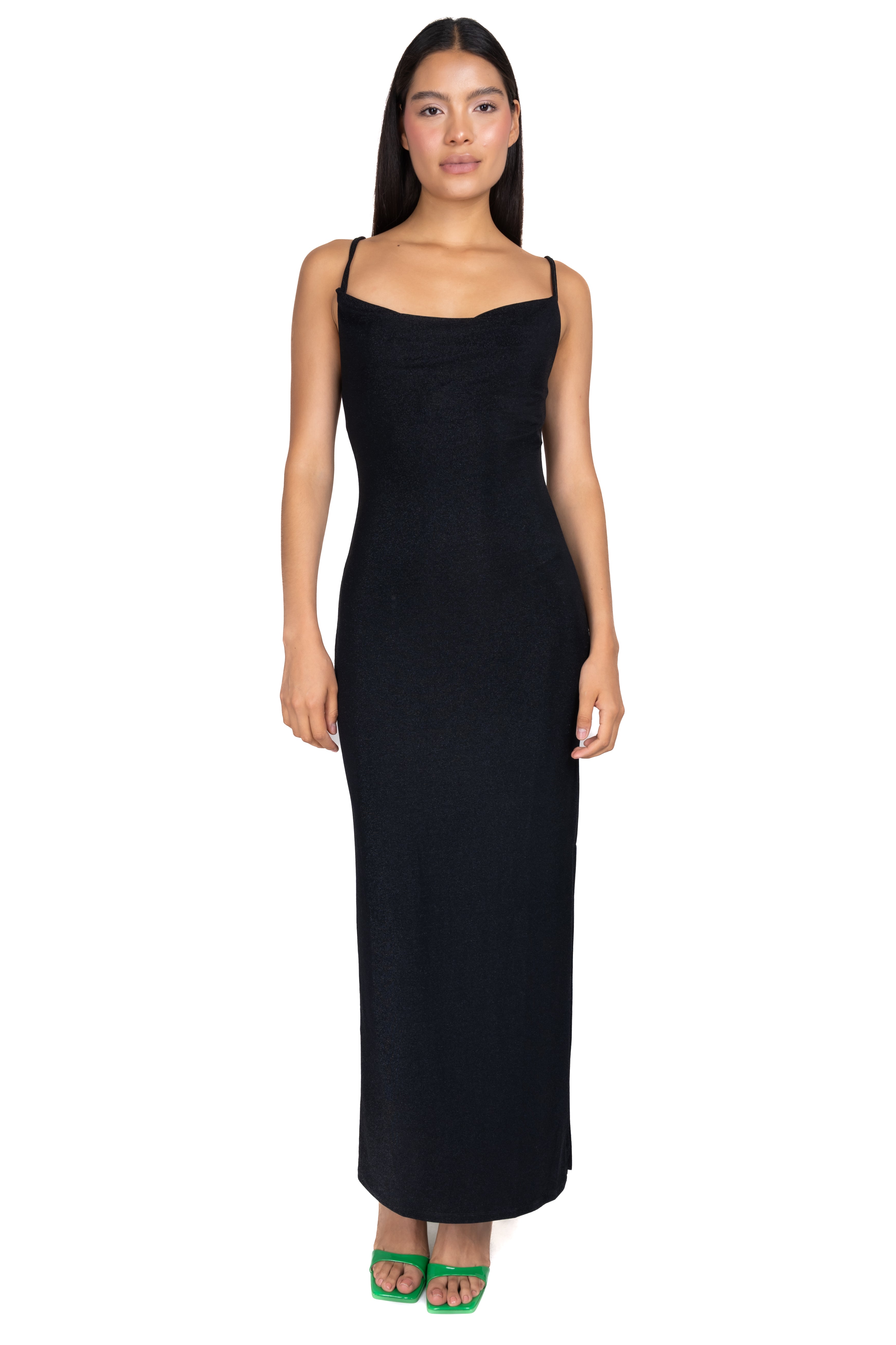 Drapeado Maxi Lurex BLACK