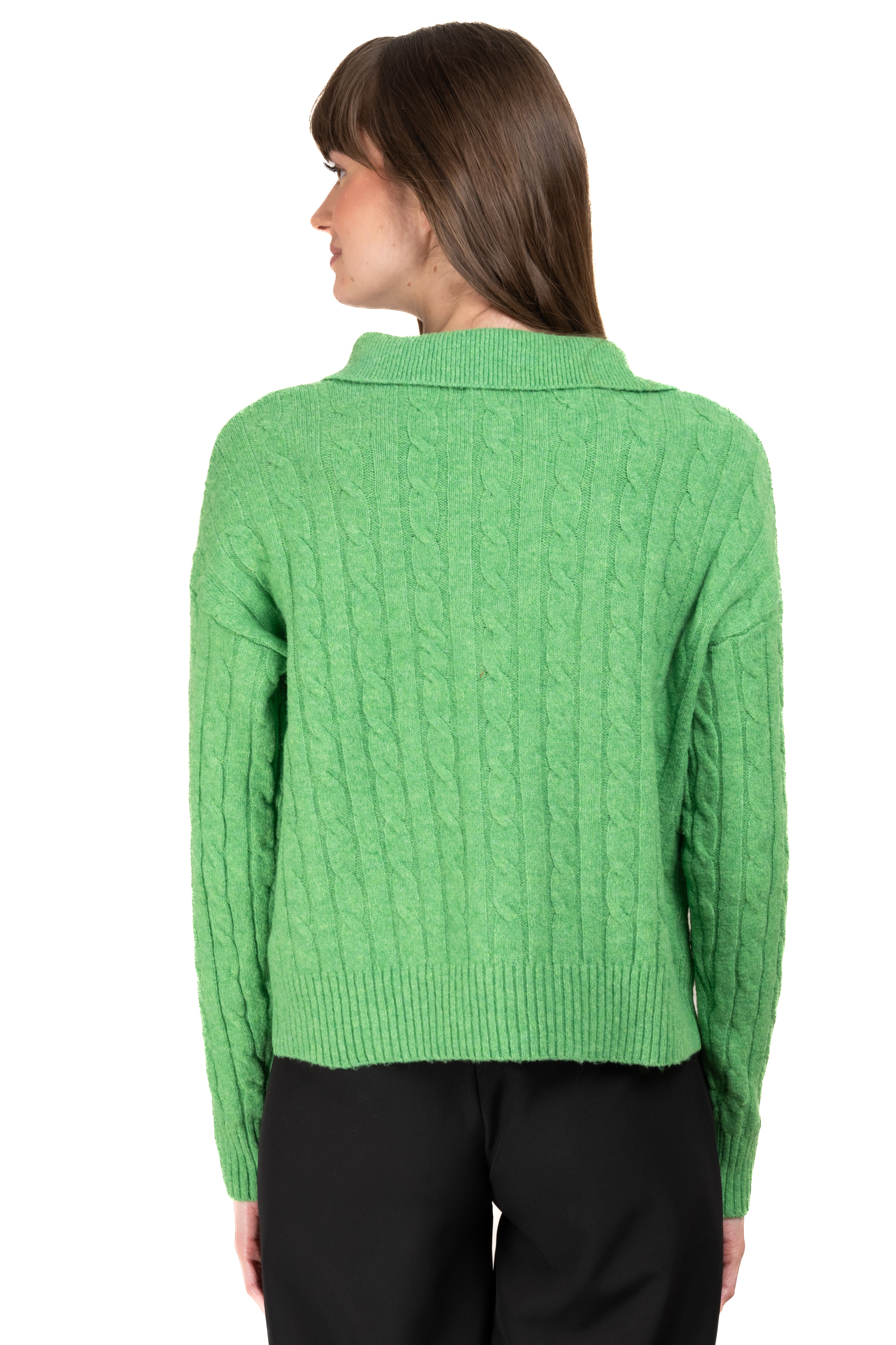 Tissue sweater fallen shoulders GREEN