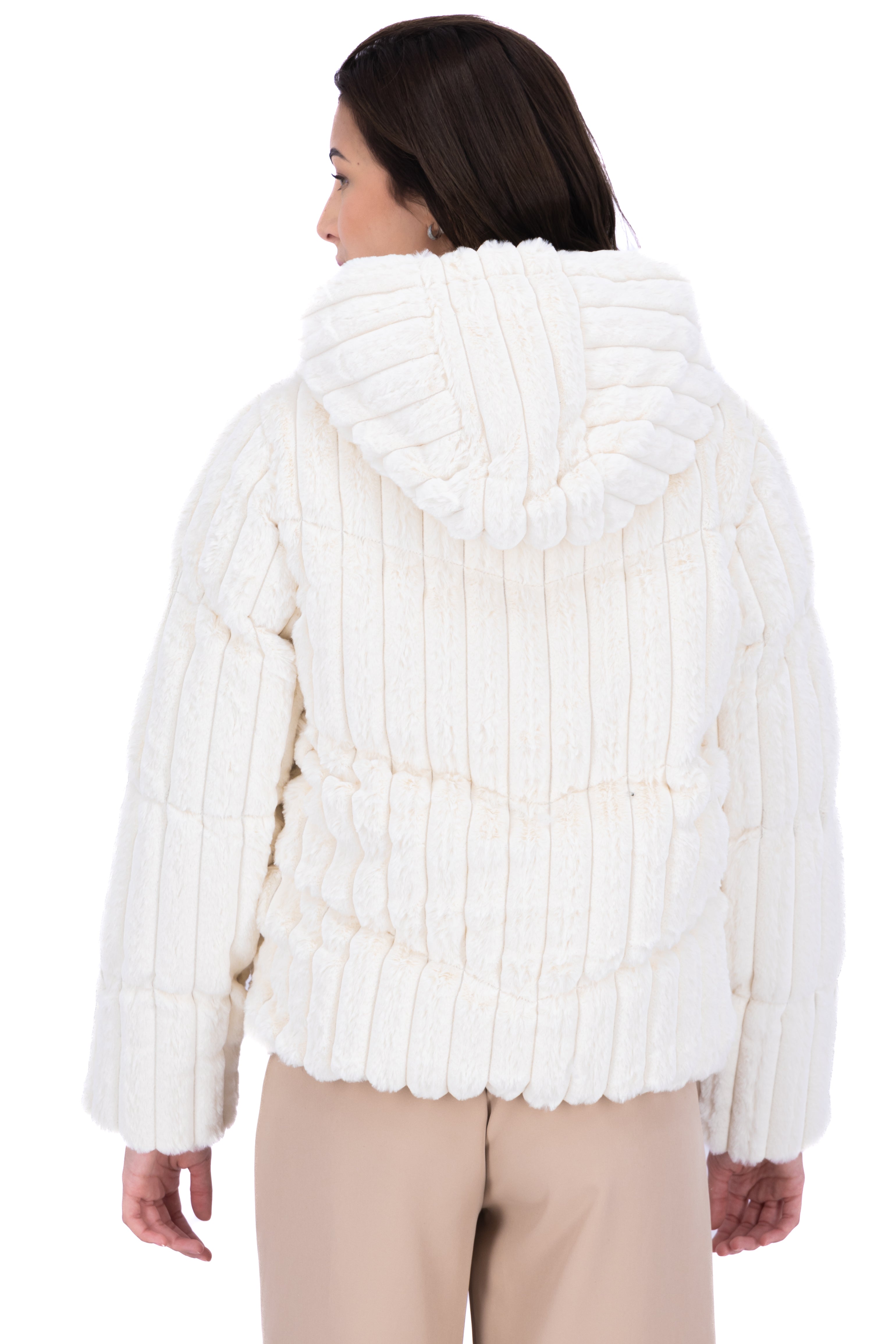 Textured stuffed jacket WHITE