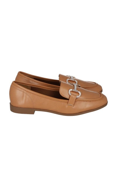 Loafers hebilla brillante NUDE