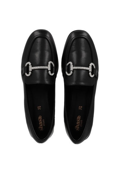 Loafers hebilla brillante NEGRO