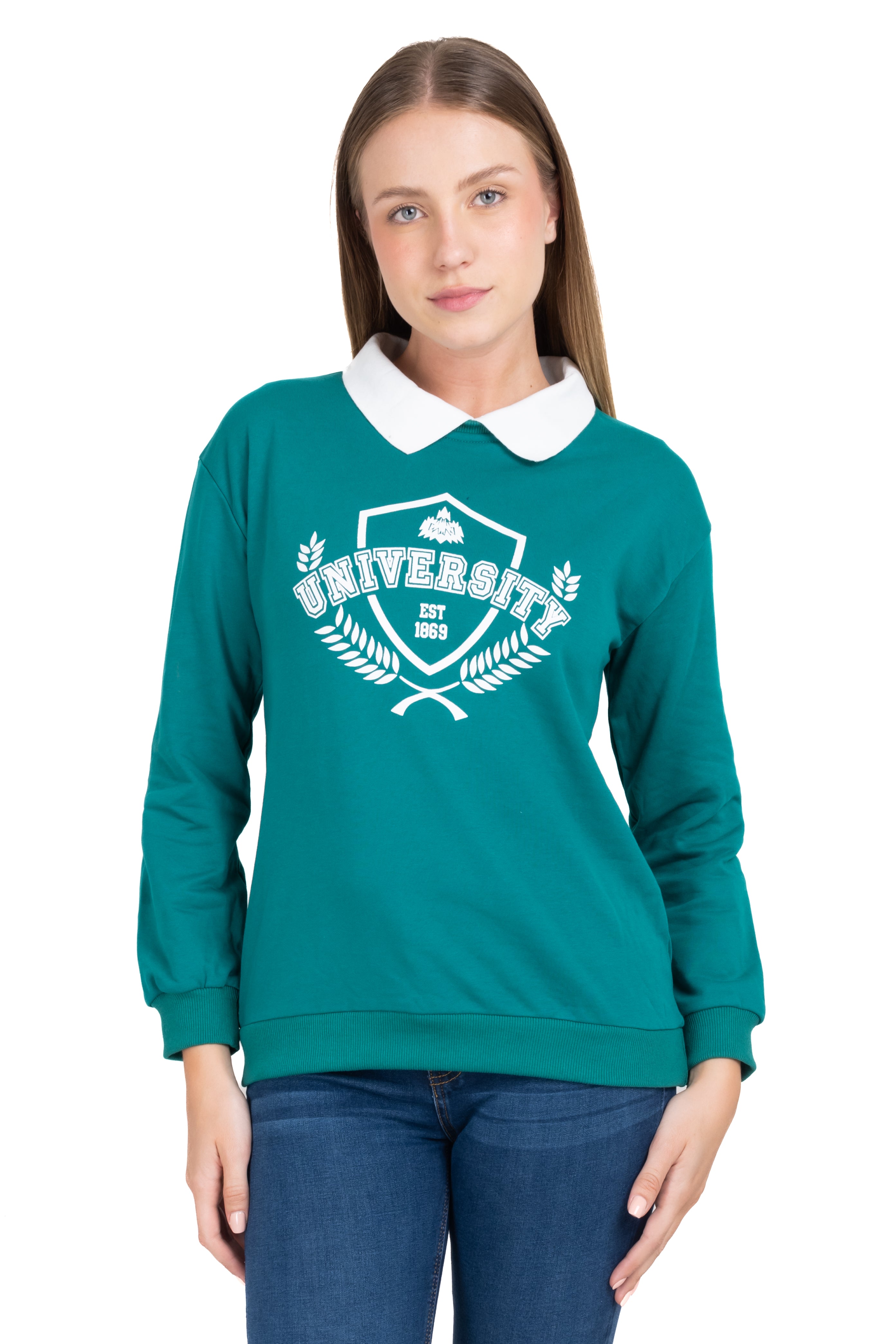 Pole University neck sweatshirt Combo green