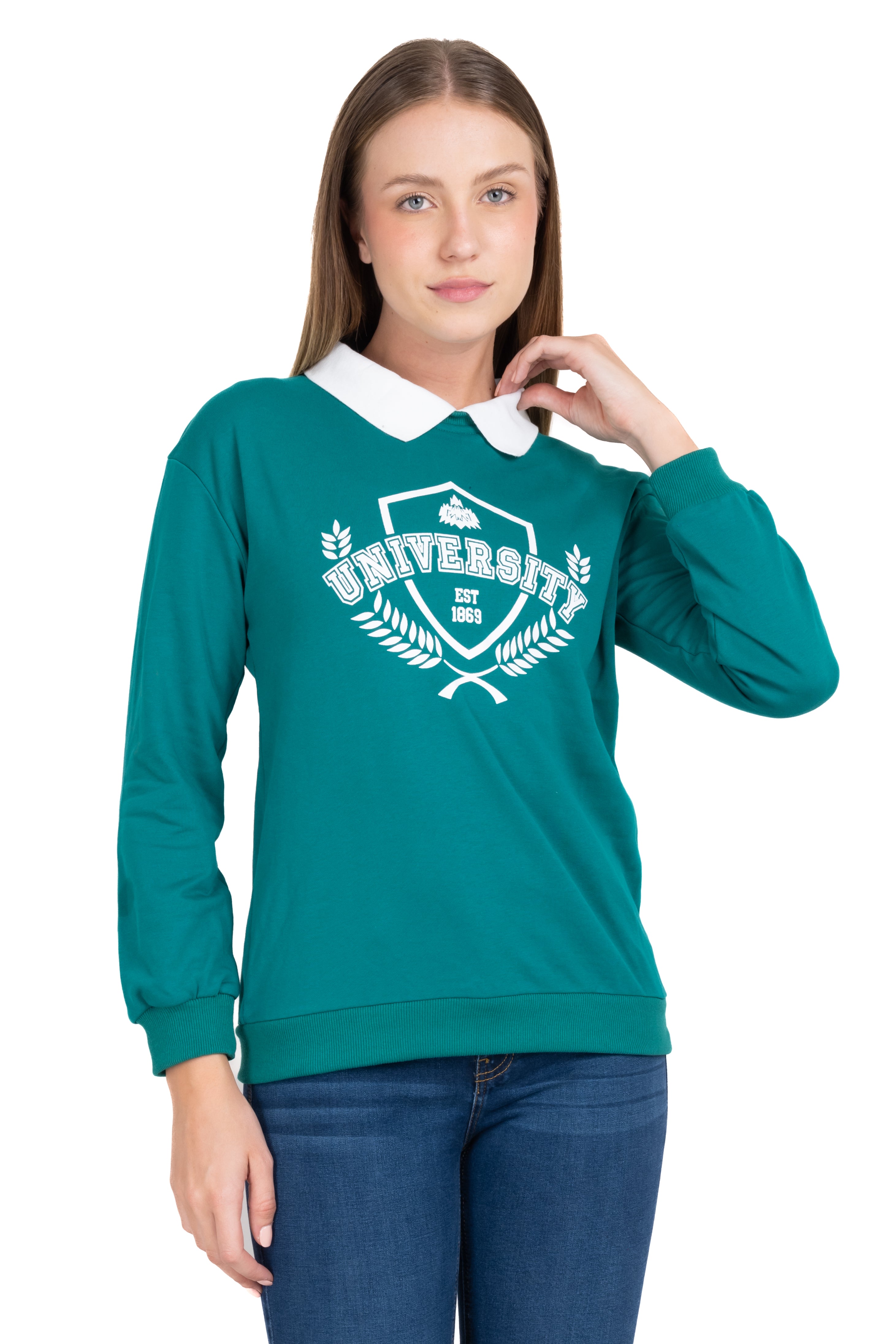 Pole University neck sweatshirt Combo green