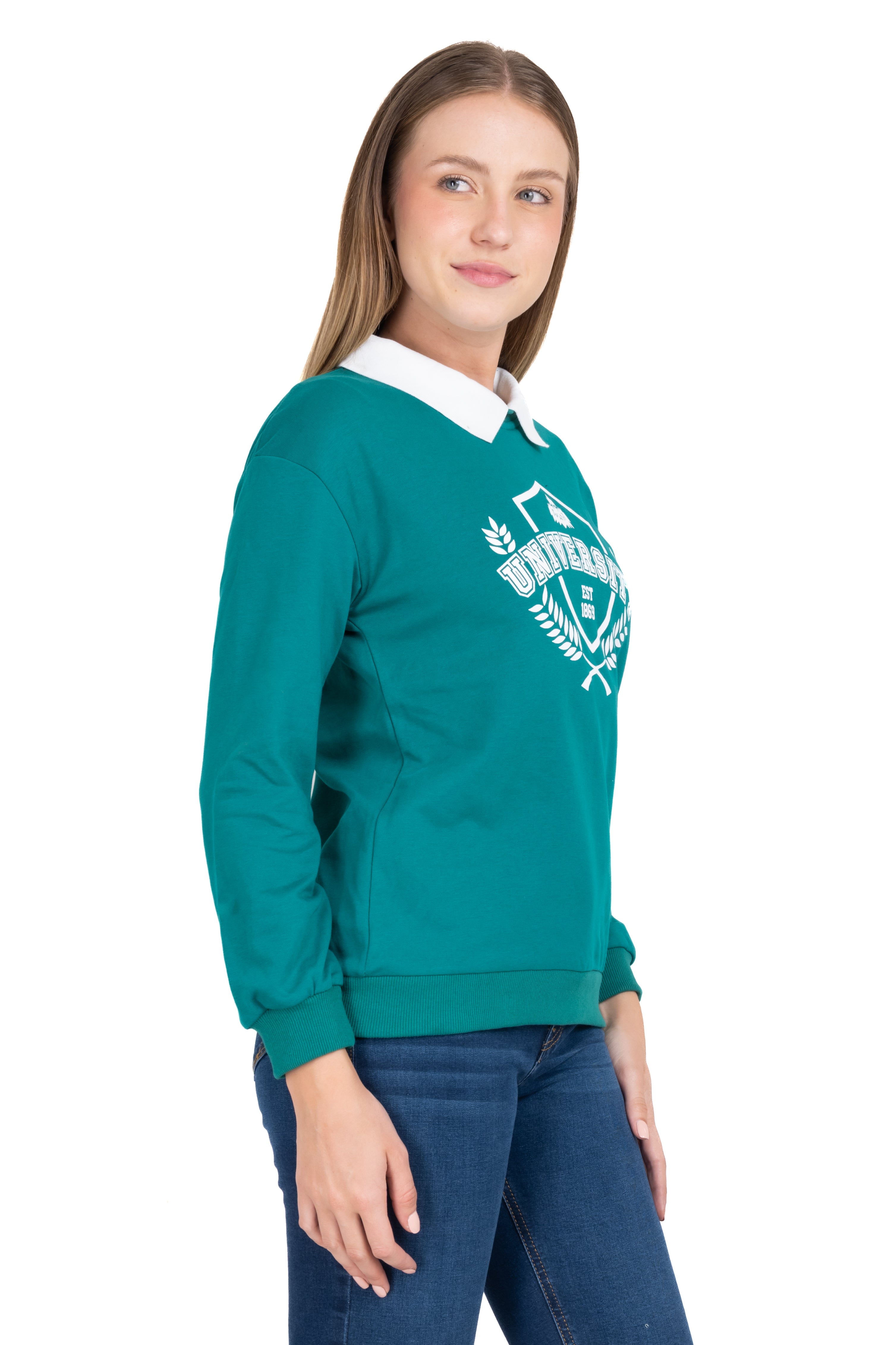 Pole University neck sweatshirt Combo green