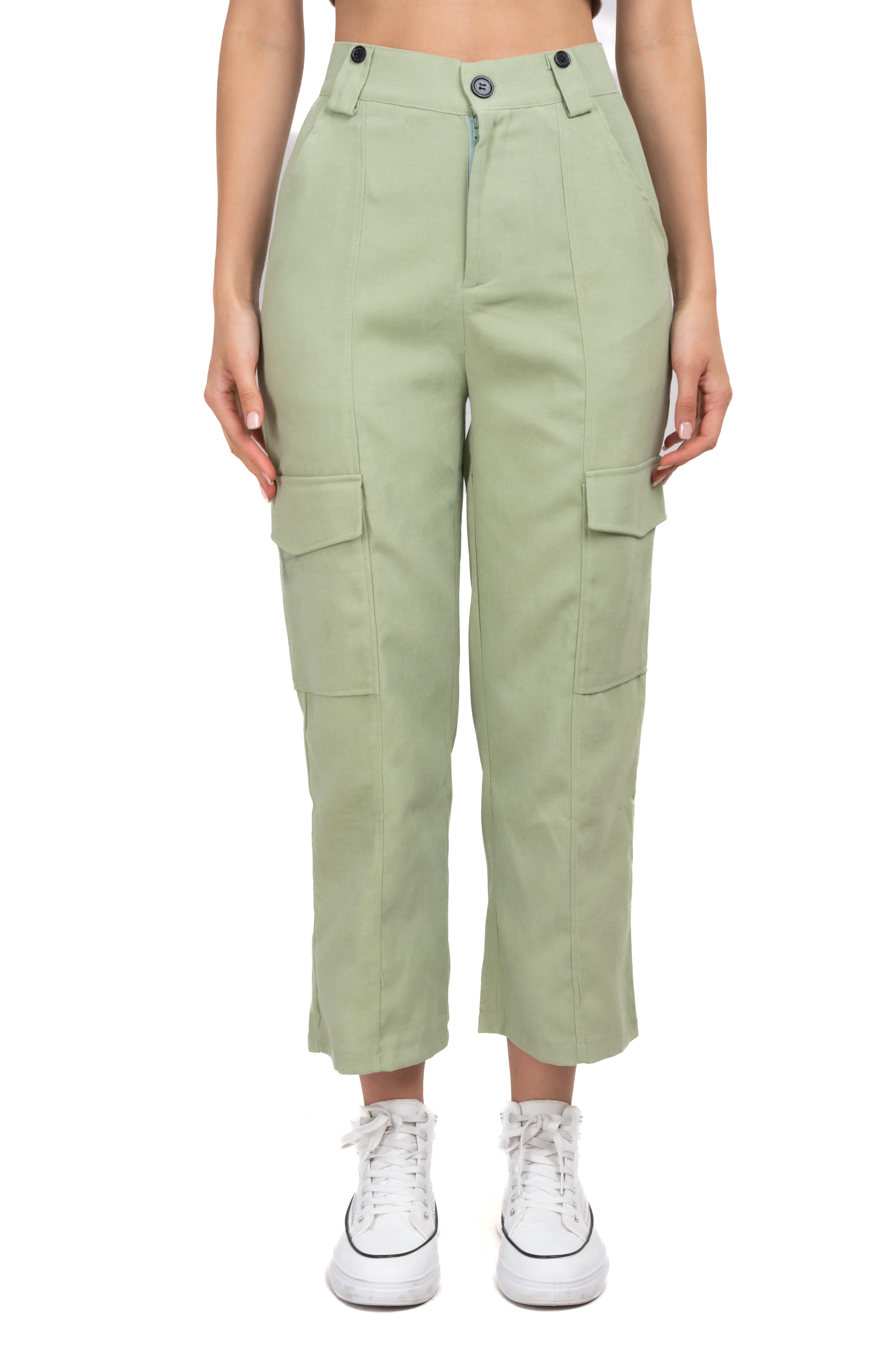 Pantalón recto bolsos cargo OLIVO