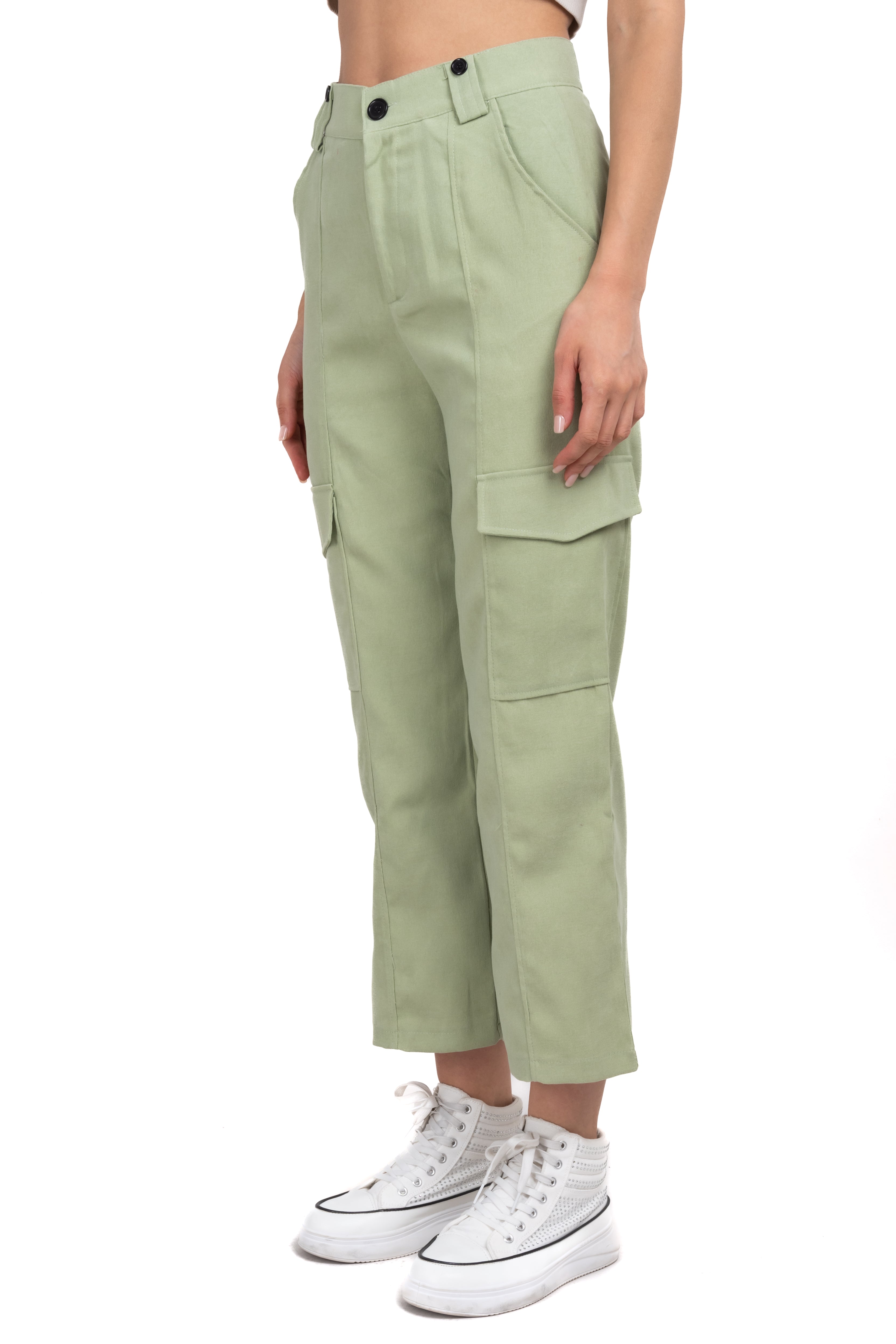 Pantalón recto bolsos cargo OLIVO