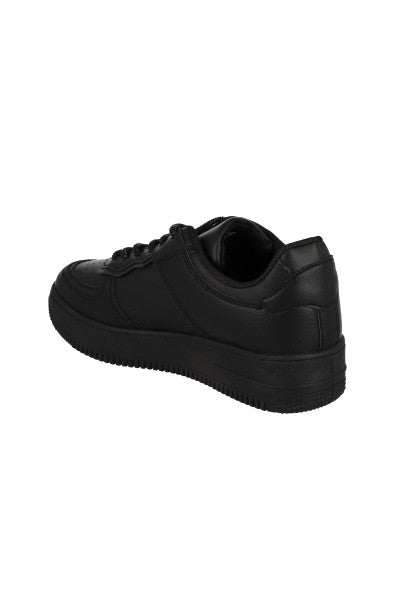 Tenis retro perforado agujetas brillos NEGRO