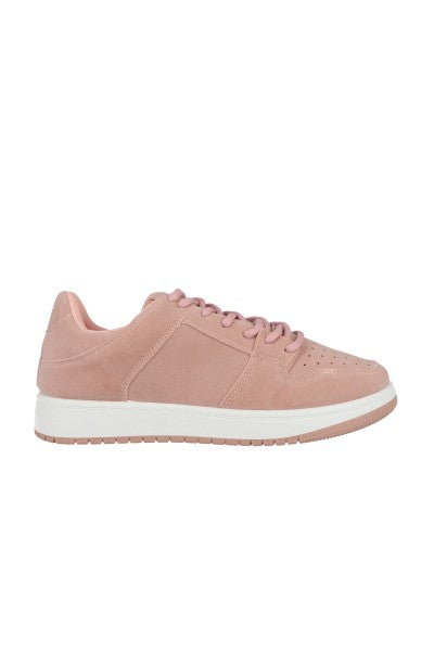 Tenis retro perforado suede ROSA