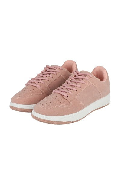 Tenis retro perforado suede ROSA