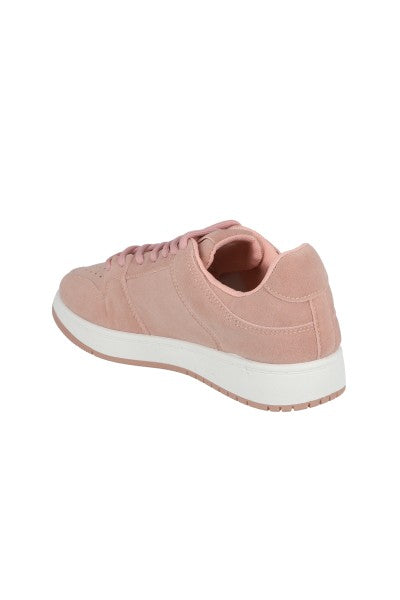 Tenis retro perforado suede ROSA