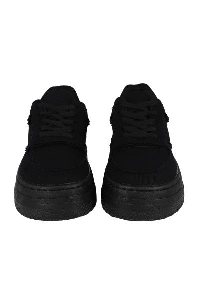 Tenis Casual Tela Acanalada NEGRO