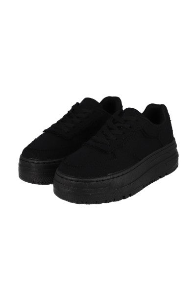 Tenis Casual Tela Acanalada NEGRO