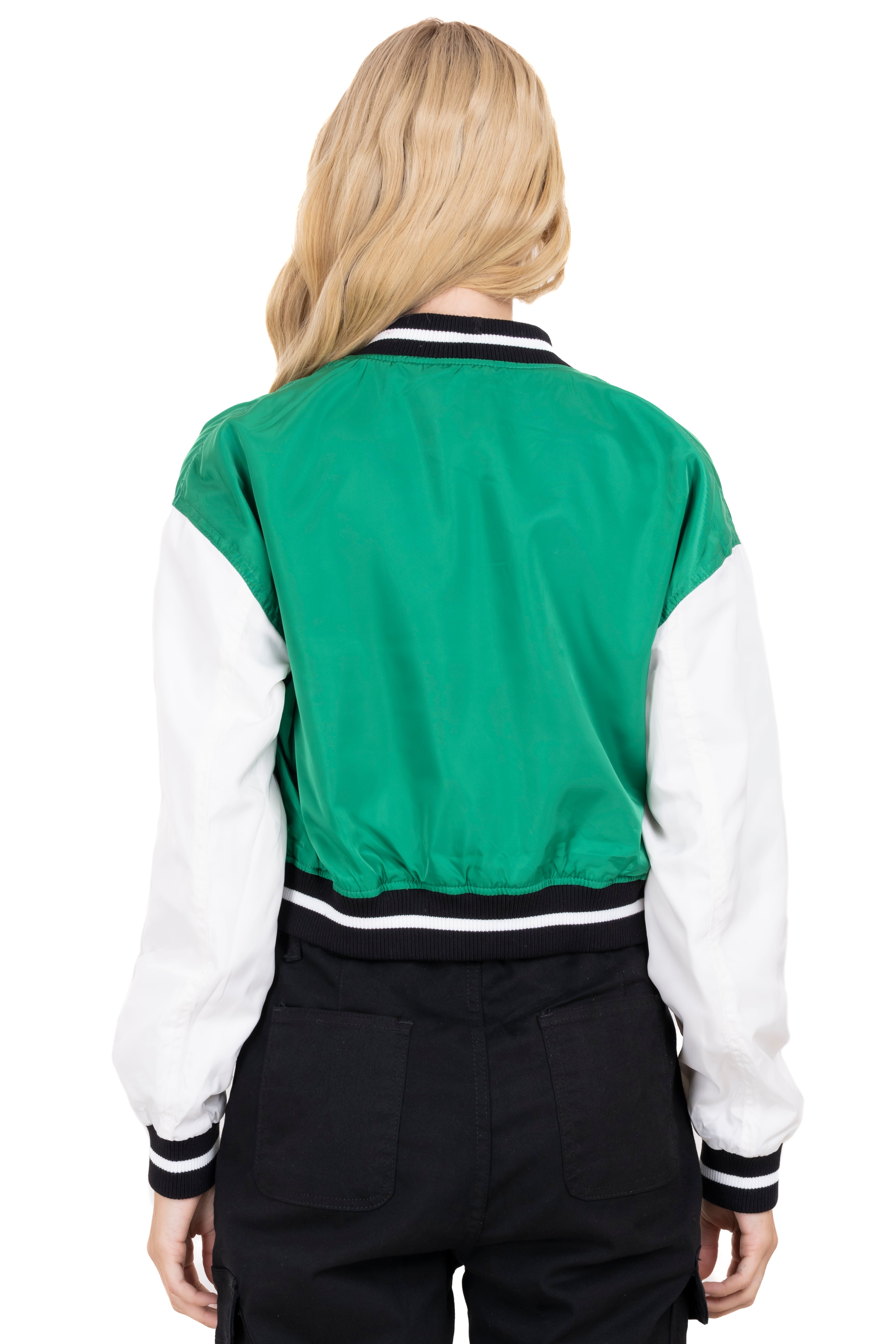 Bomber patch varsity jacket GREEN