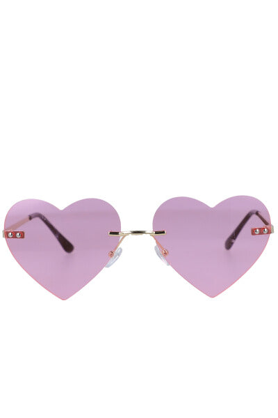 Lentes corazón mica oscura ROSA