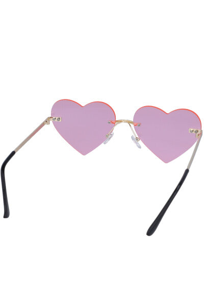 Lentes corazón mica oscura ROSA