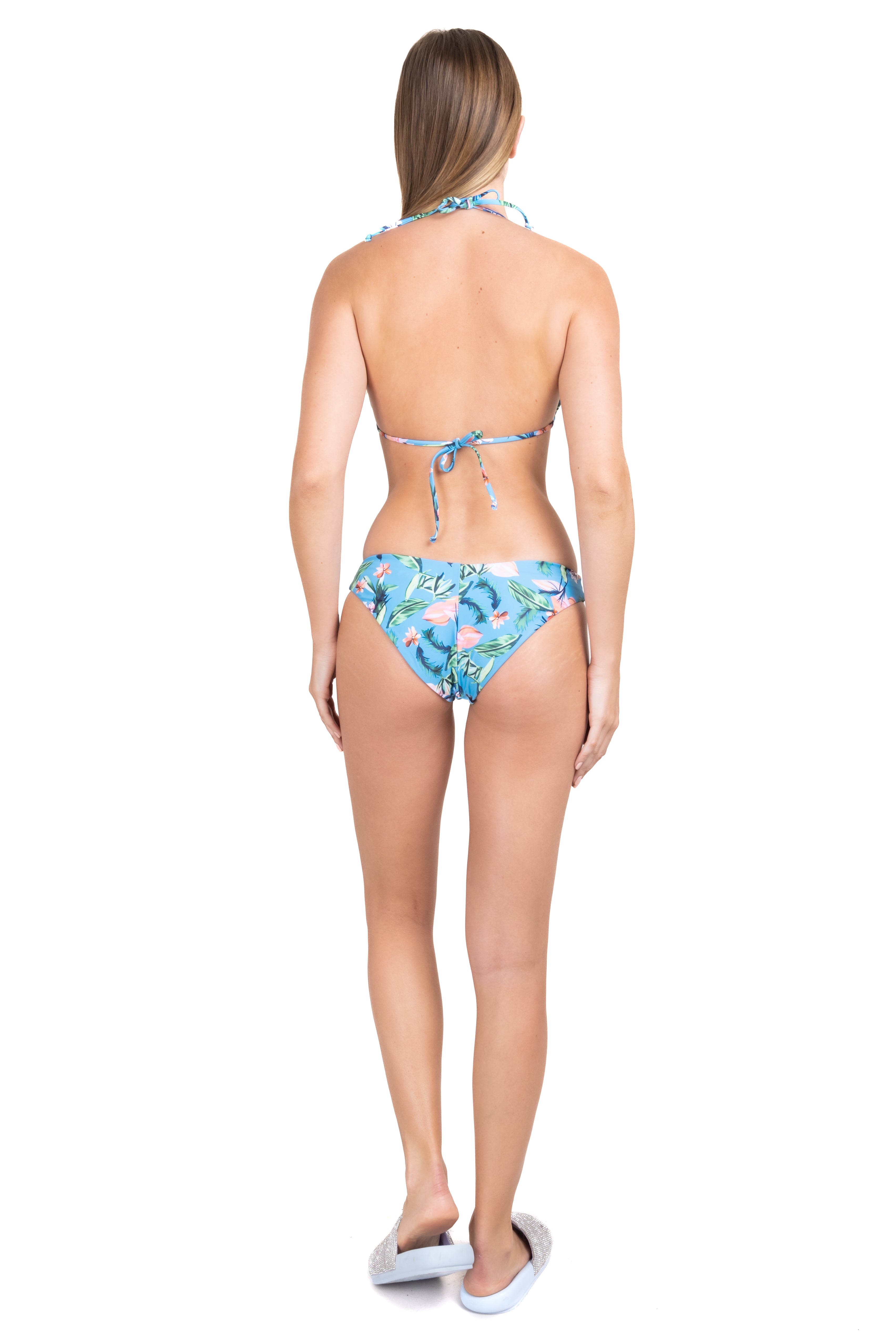 Traje de baño estampado flores AZUL COMBO