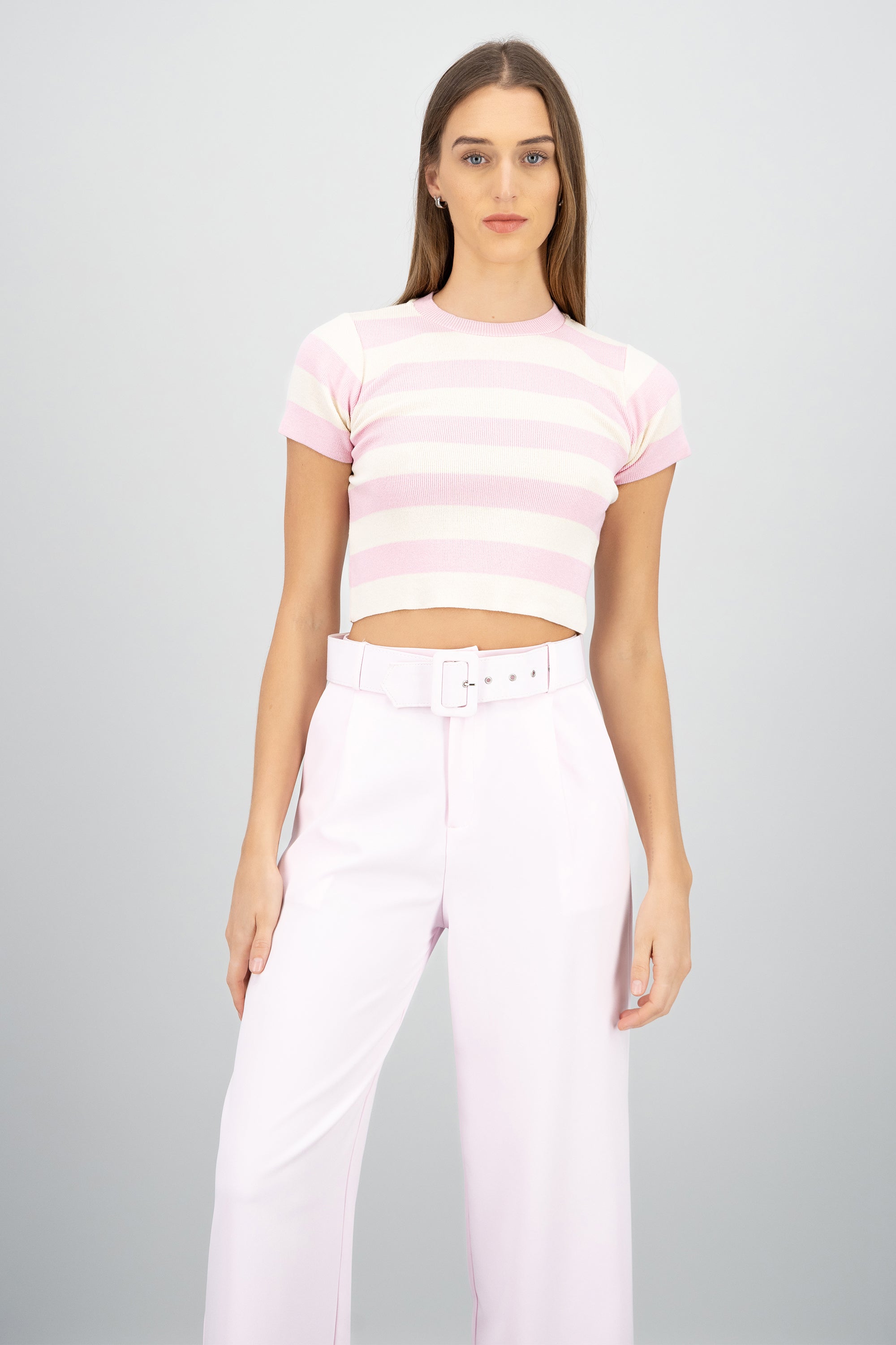 Top Tejido Suave Manga Corta ROSA