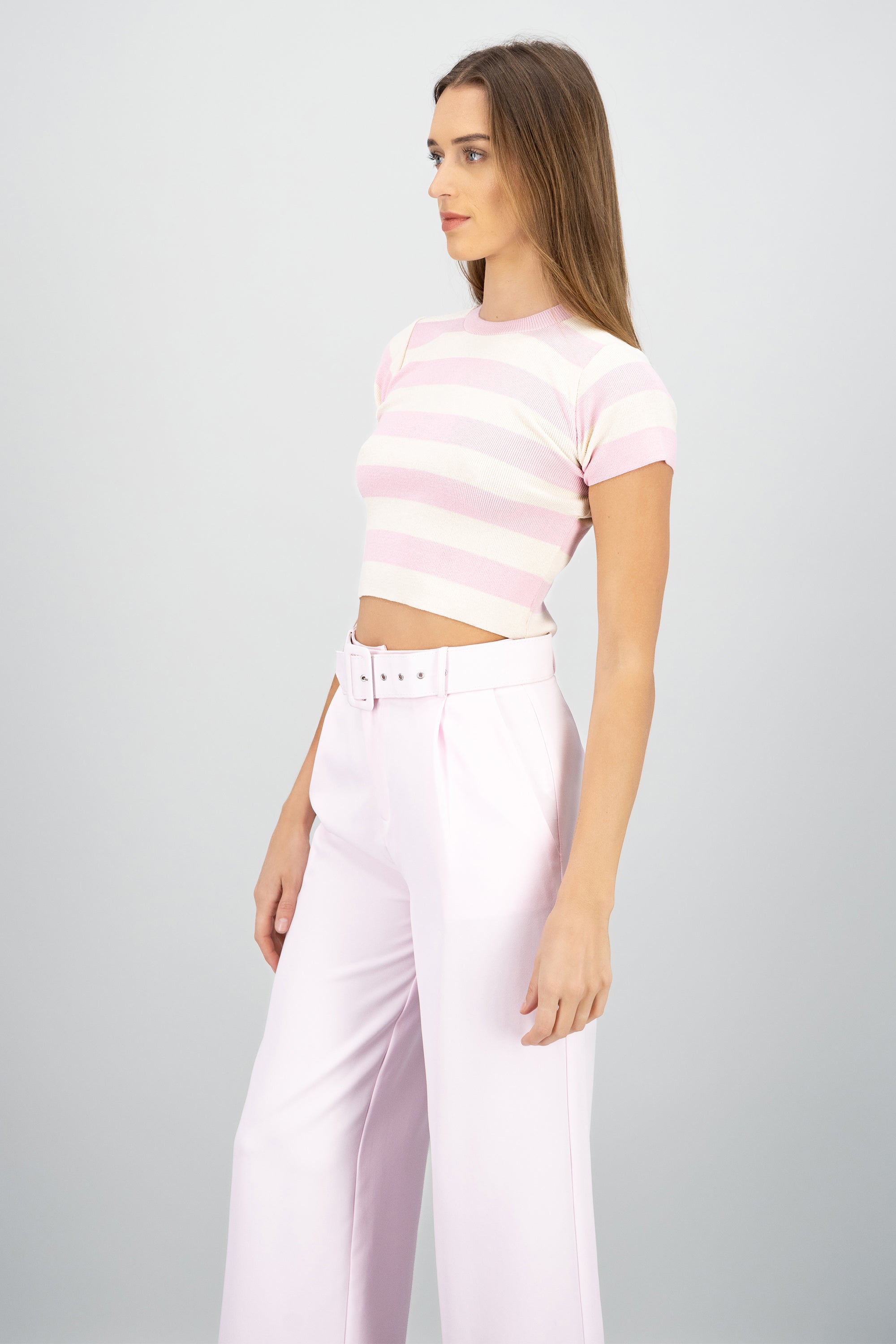 Top Tejido Suave Manga Corta ROSA