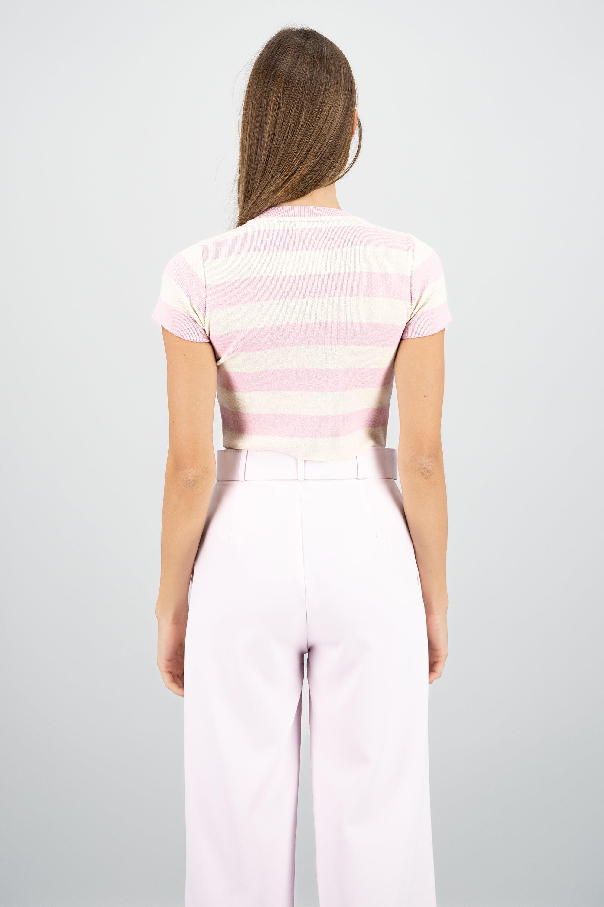 Top Tejido Suave Manga Corta ROSA