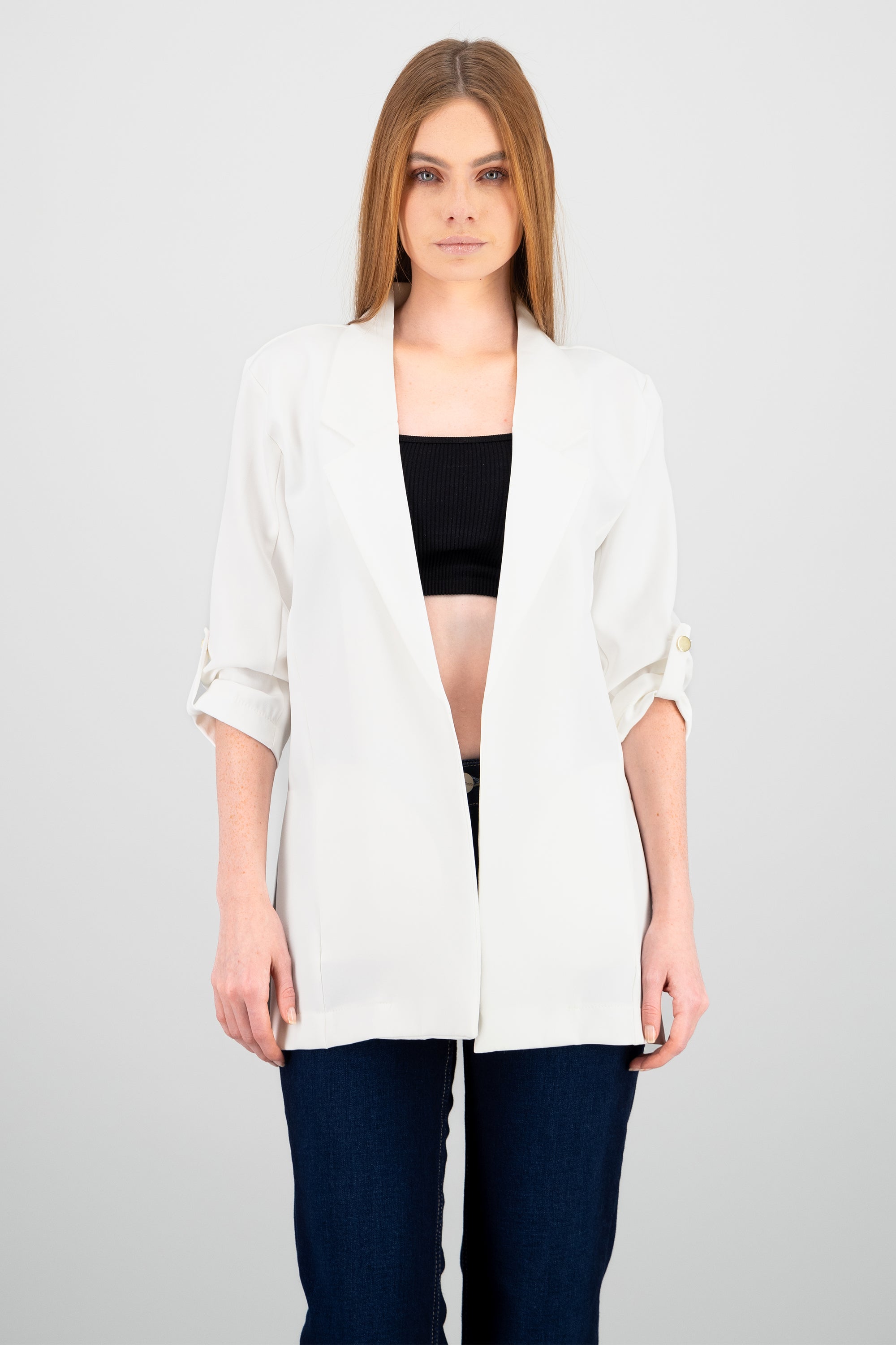 Saco Manga 3/4 Aberturas Laterales HUESO