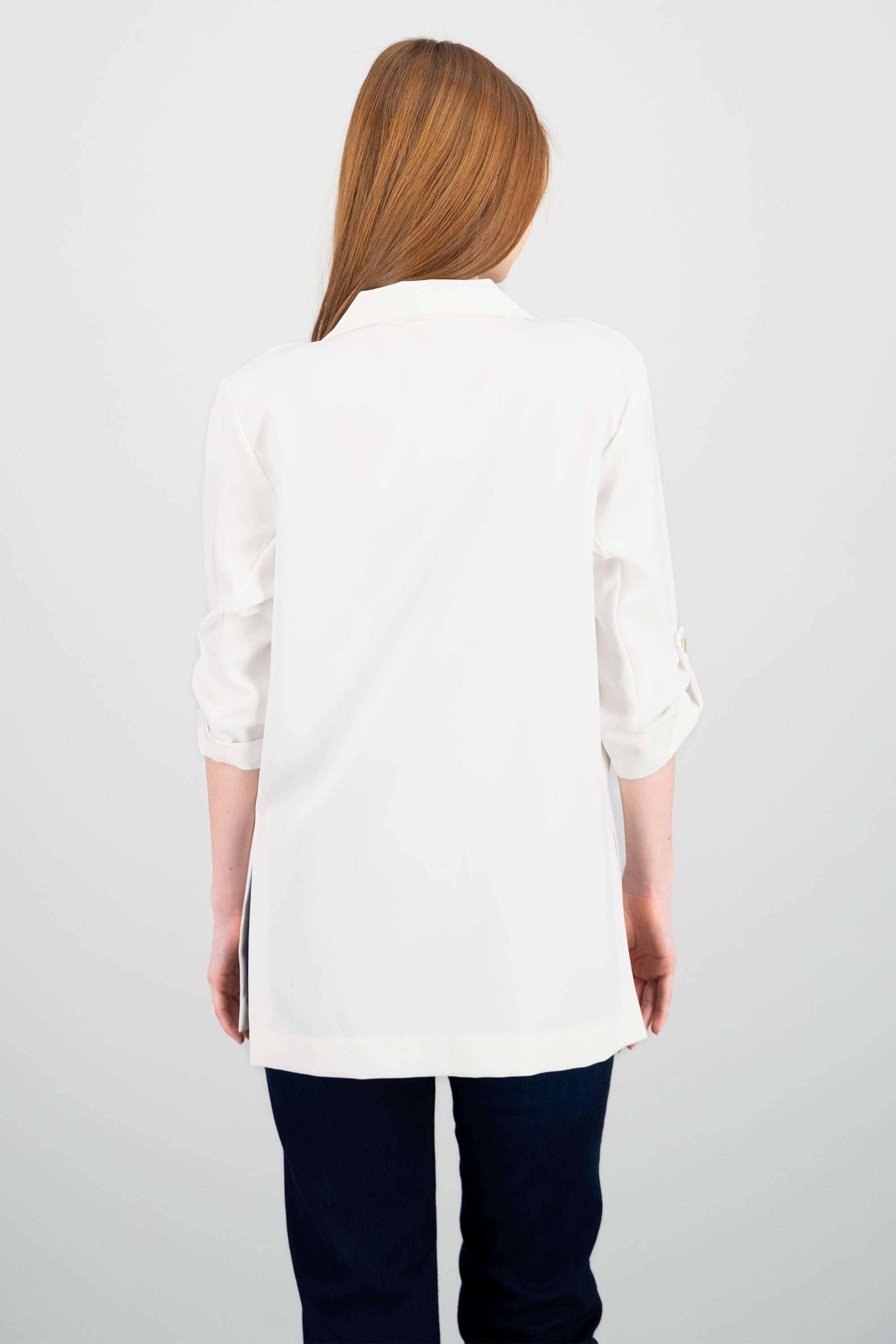 Saco Manga 3/4 Aberturas Laterales HUESO