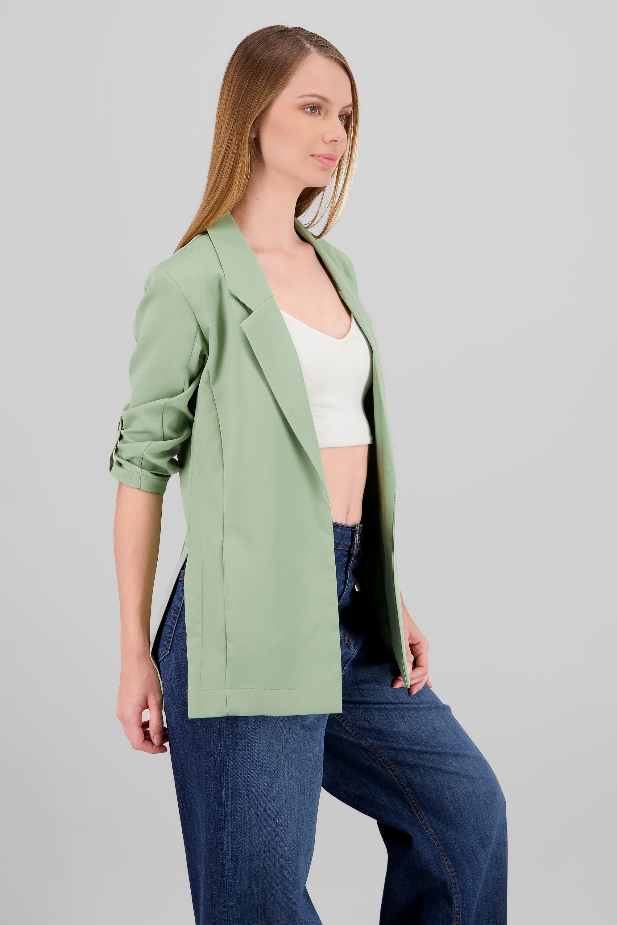Saco Manga 3/4 Aberturas Laterales VERDE CLARO