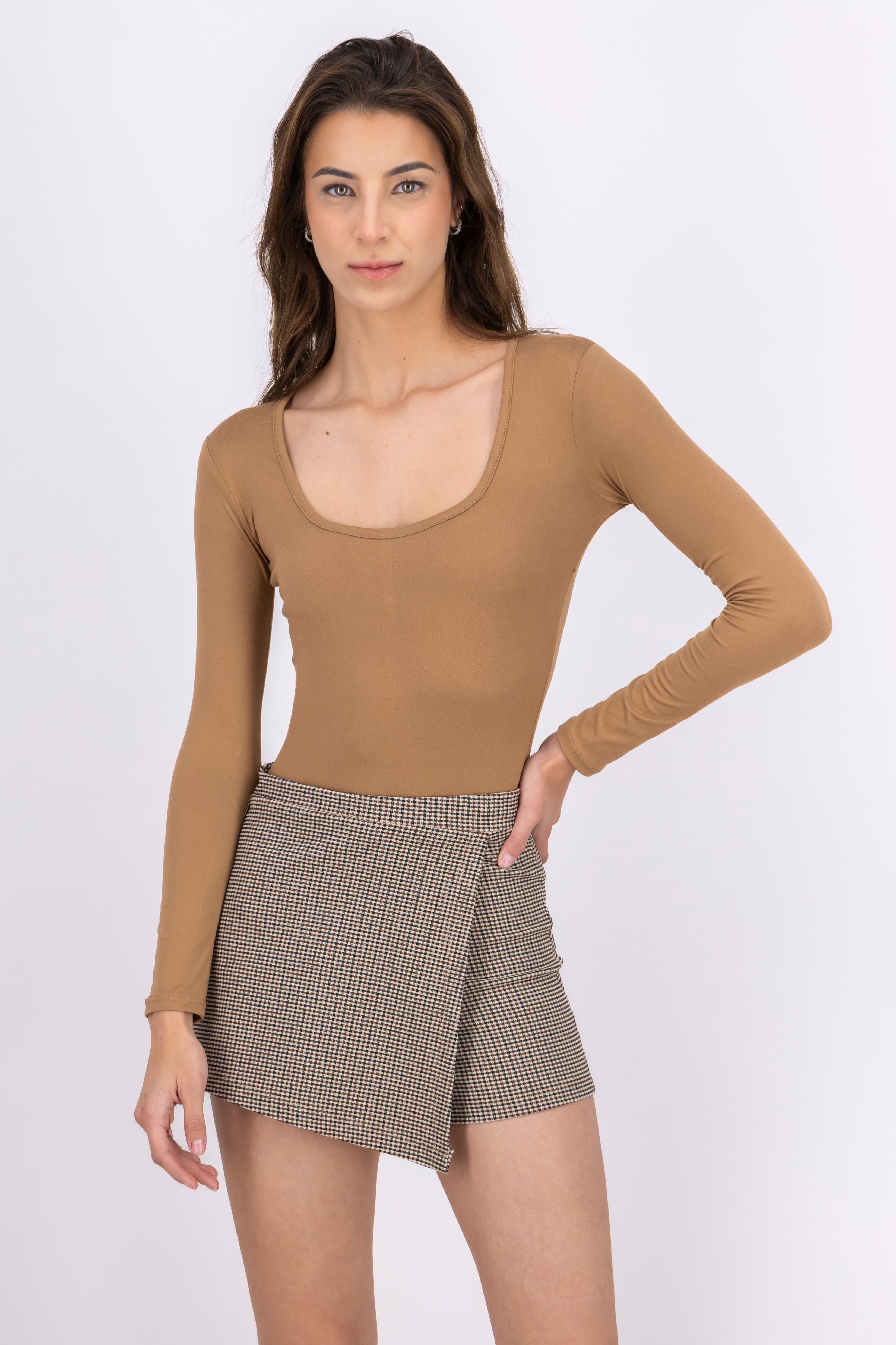 Bodysuit Liso Escote Cuadrado KHAKI