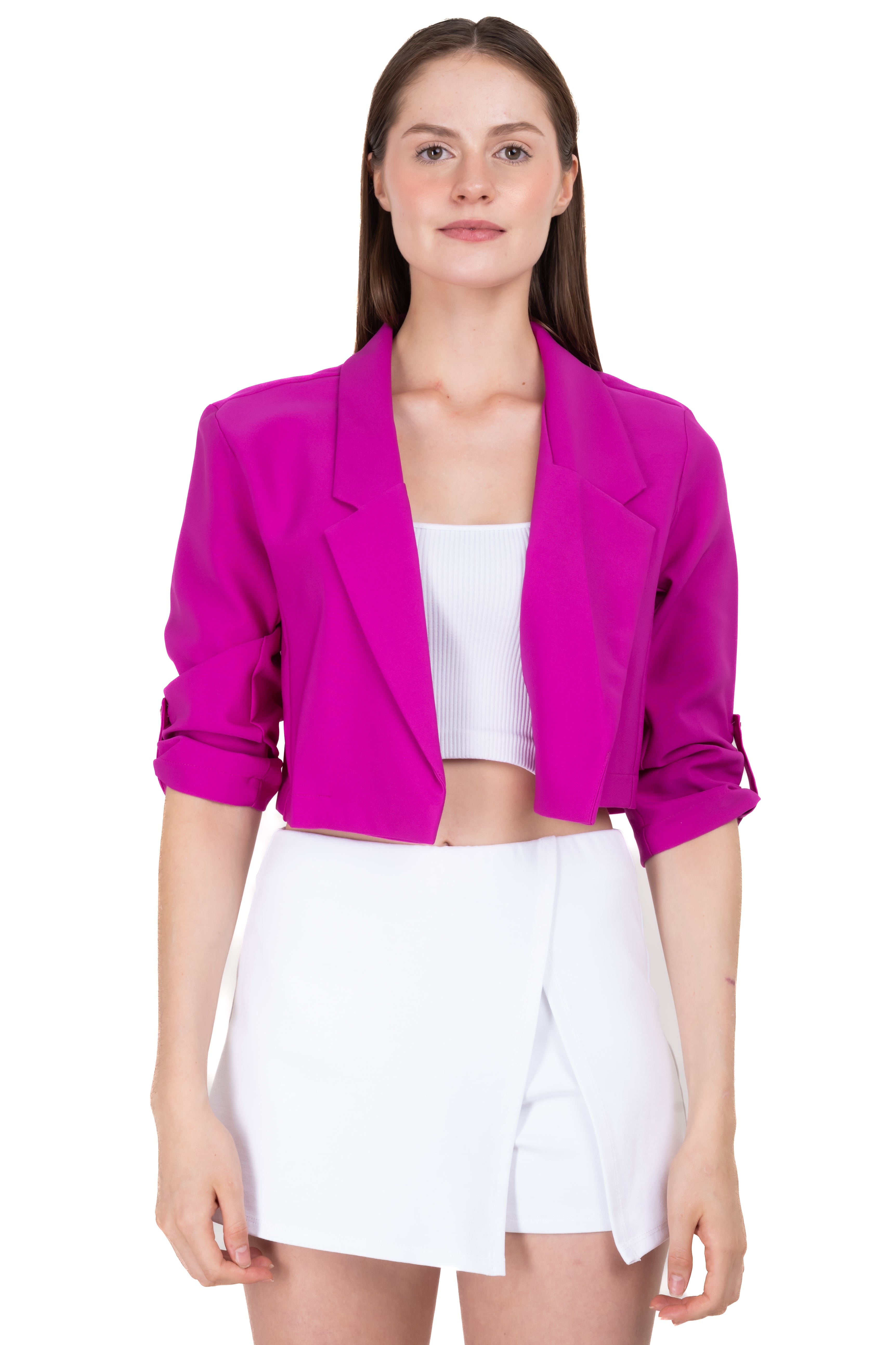 Saco Crop Manga 3/4 Elevadores MORADO BRILLANTE